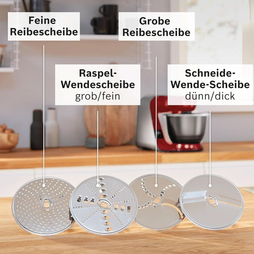 Küchenmaschine Bosch Serie 4 MUM5X720, integrierte Waage, Edelstahlschüssel 3,9 l, Mixer 1,25 l, 1000 W, Zubehör für Lebensmittel und Stillen, Bebe Naty Shop