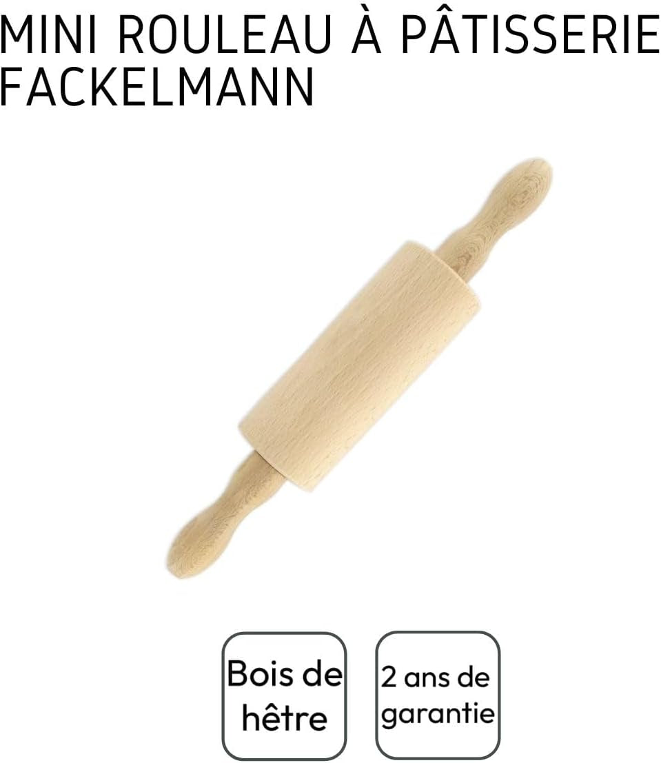 Fackelmann 521146 Nudelholz klein Holz Nudelholz Holz 23,5 x 4,5 cm braun