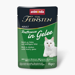 animonda Vom Feinsten Adult Raffinesse Katzenfutter in Gelee, Mixpack vom Land (12 x 85 g), Nassfutter mit Taurin und Vitamin D3, ohne Zusatz von Zucker, Soja und Getreide