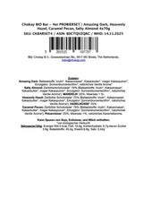 Bio-Riegel – 4-teiliges Probierset/Erstaunliches Schwarz, Haselnuss, Pekannuss-Karamell, gesalzene Mandel/Ohne Zuckerzusatz, ohne Süßstoffe/VEGAN, GLUTENFREI & FAIR TRADE / 4 x 70 g