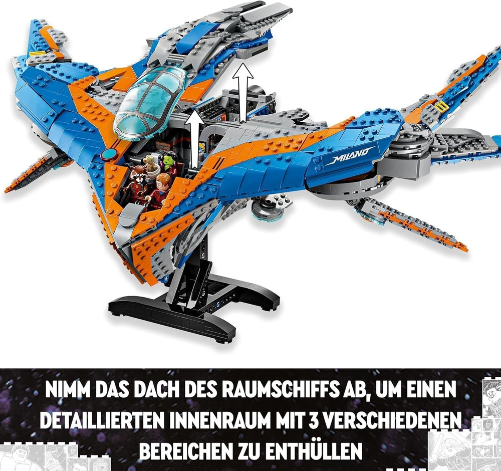 LEGO Marvel Guardians of the Galaxy: Das Milano Building Raumschiffmodell mit 4 Superhelden-Minifiguren Avengers Flyer für Weltraumabenteuer Geschenk für Jungen und Mädchen 76286 Bausets Beuche the LEGO-Store