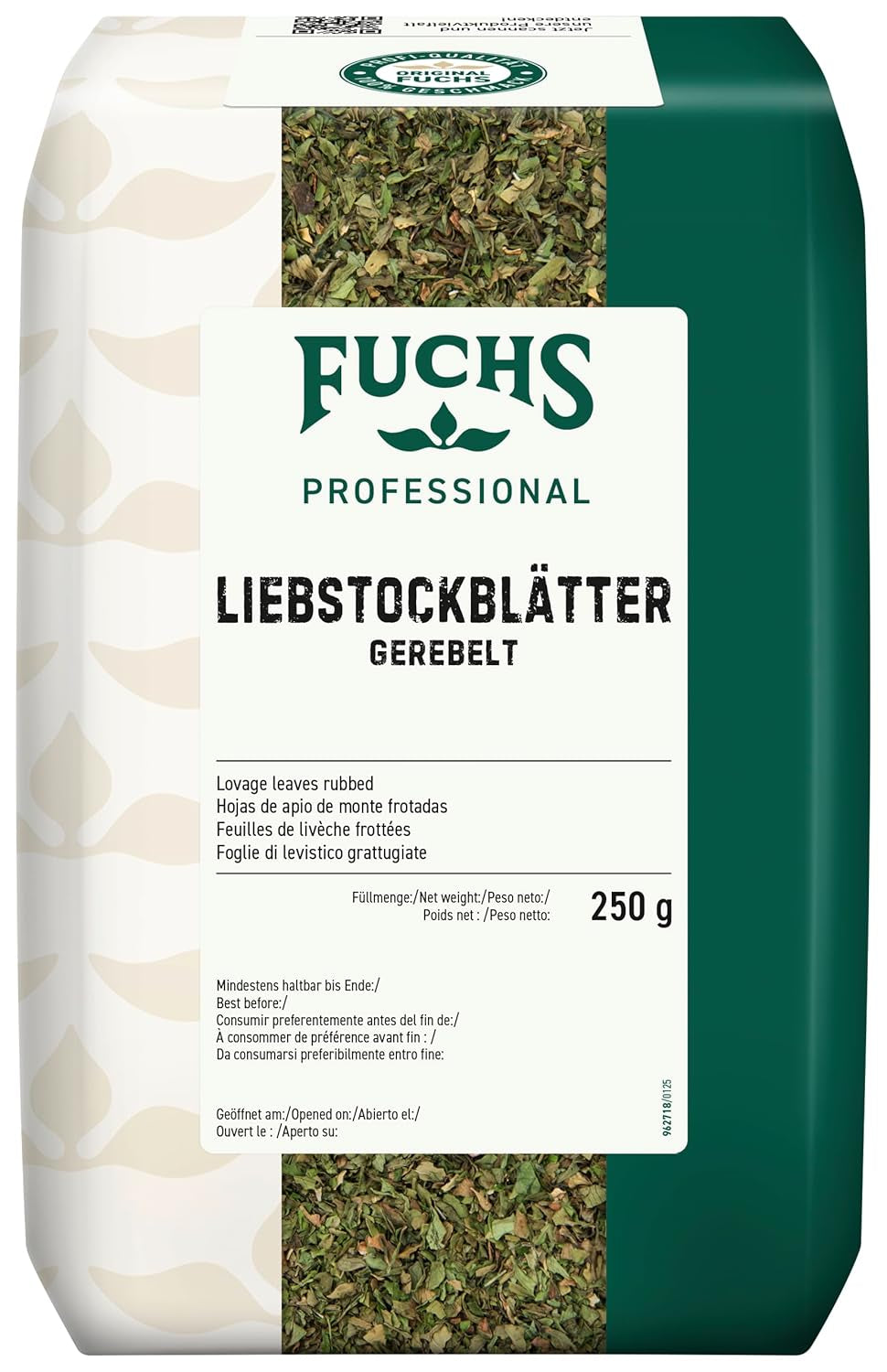 - Liebstockblätter gerebelt | Für salzarme Küche geeignet, passt zu Eintöpfen oder Salaten | Profi-Qualität für Großverbraucher | 0,25 kg im recycelbaren Beutel