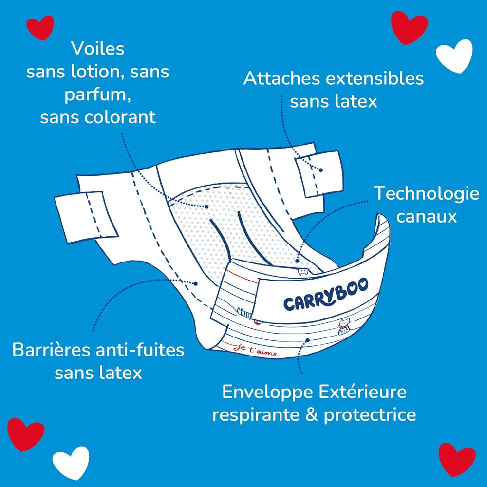 - Windeln der Größe 5 (12–25 kg) – gesund und sehr saugfähig – 12 Stunden Auslaufschutz – keine unerwünschten Substanzen – hergestellt in Frankreich – erschwinglicher Preis – 120 Wegwerfwindeln