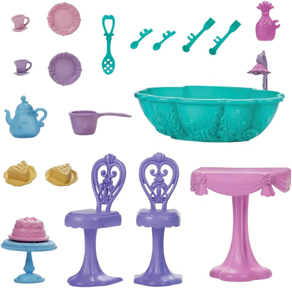 Castelul festiv al prințesei Disney pentru deplasare, casă de păpuși pliabilă cu mobilier și accesorii, pentru fete de la 3 ani Casute de papusi Naty Shop