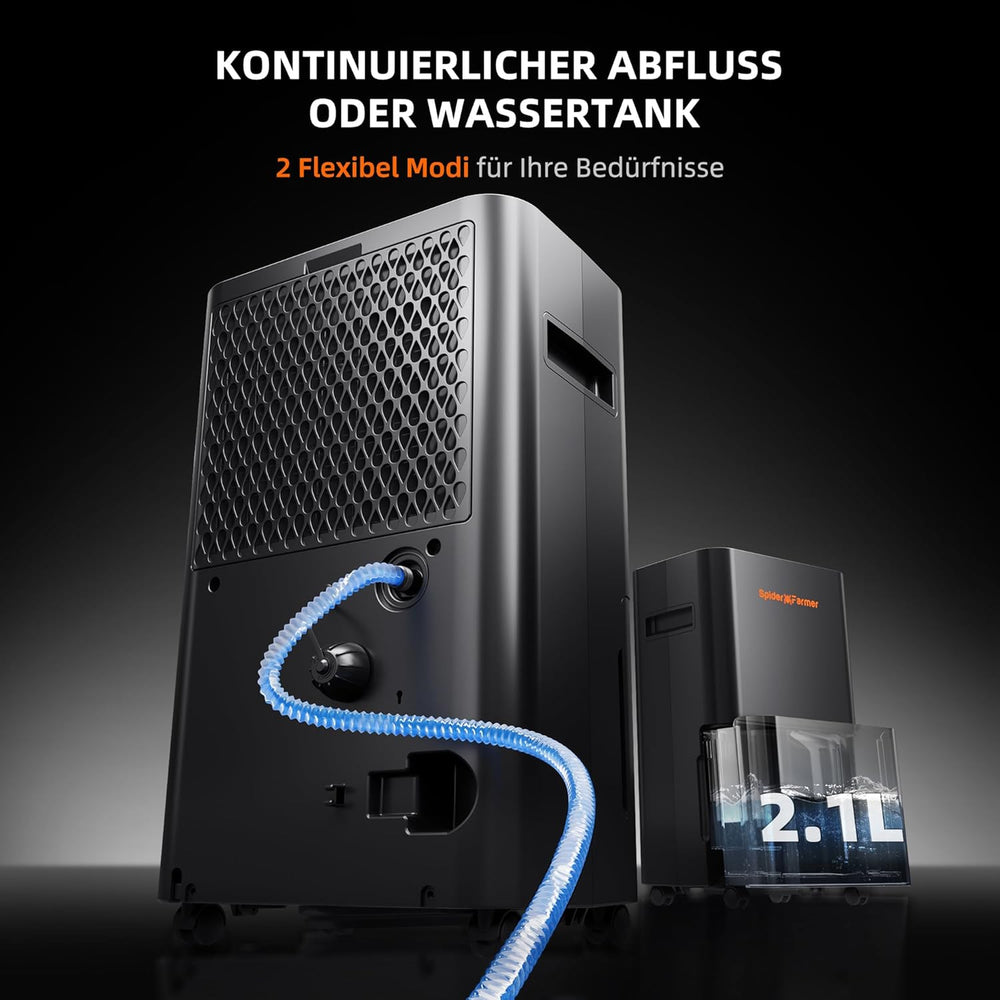 SPIDER FARMER Luftentfeuchter, 12 l Pflanzen-Luftentfeuchter mit Feuchtigkeitskontrolle, App-Steuerung, 24-Stunden-Timer-Funktion für Wachstumszelte, elektrischer Luftentfeuchter für Innengärten, Wohnungen und Keller