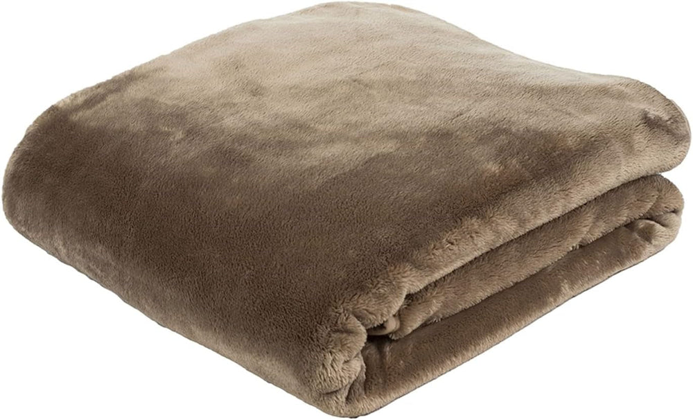Gözze - Kuscheldecke Premium Cashmere-Feeling, 500 G/M², 180 x 220 cm - Senf Betten und Decken Besuche den Gözze-Store Taupe 180 x 220 cm