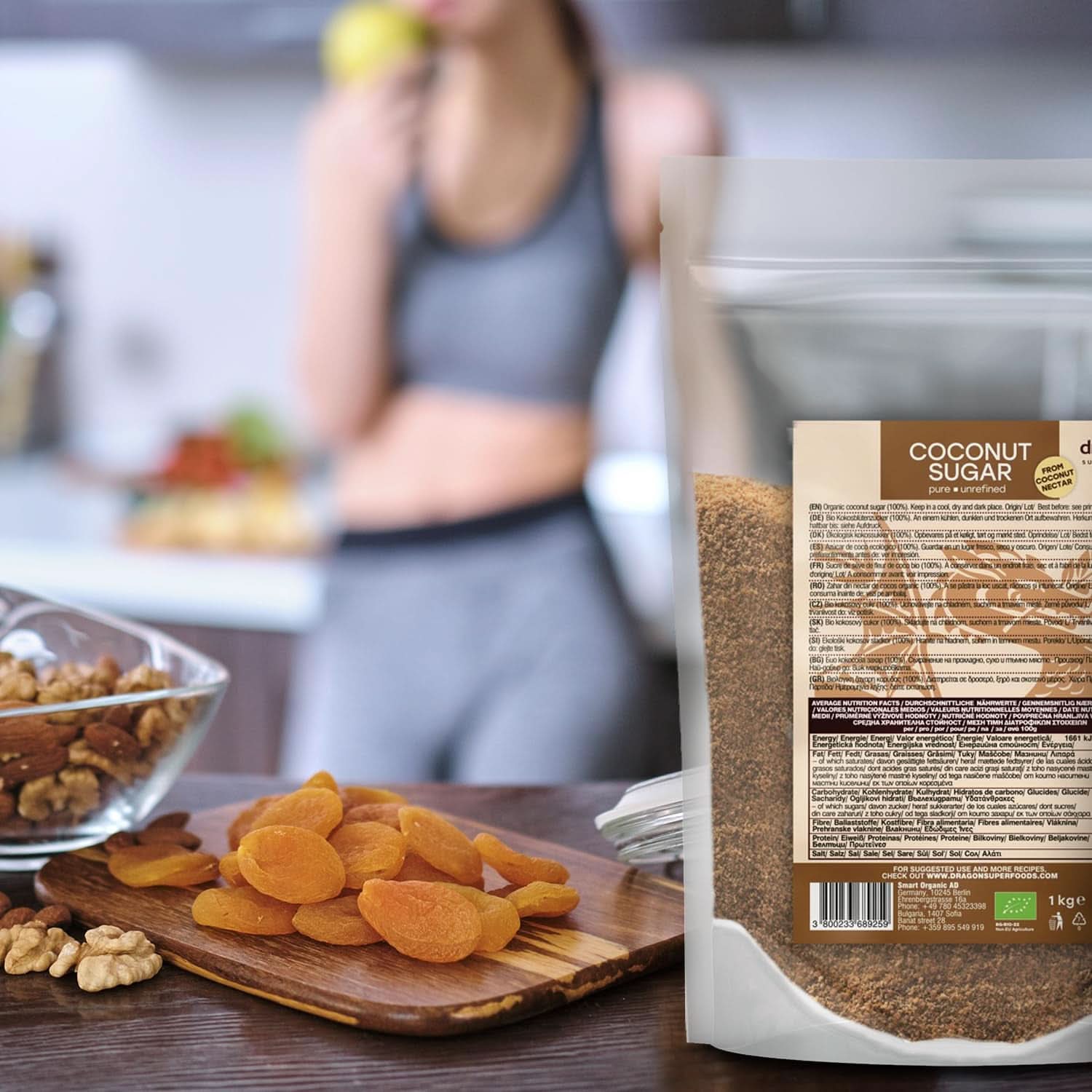 Kokosnusszucker – 100 % biologisch, unraffiniert, 1 kg Süßstoffe Naty Shop