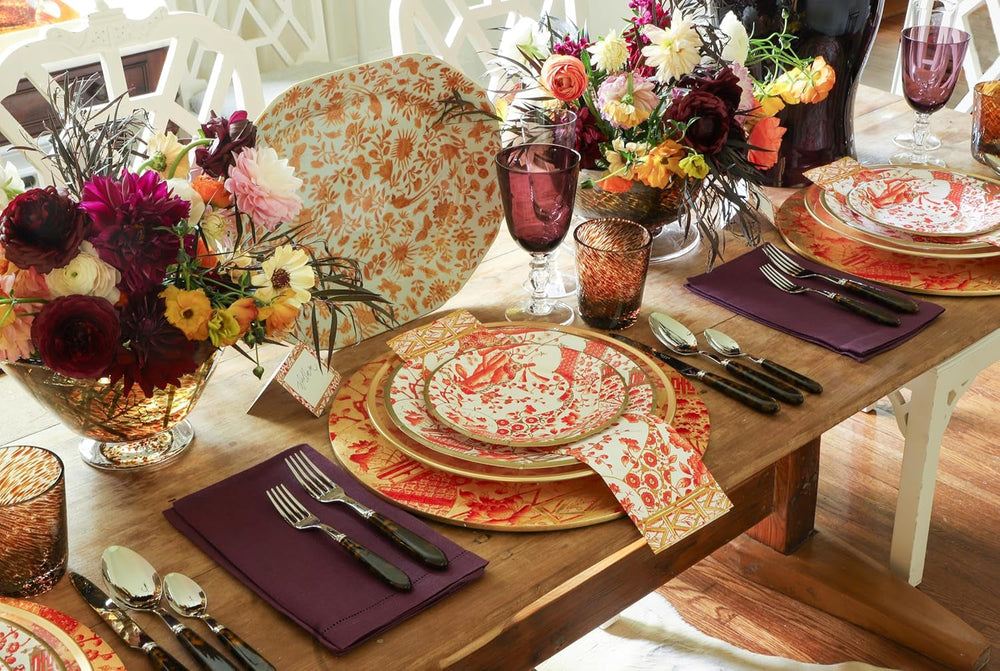 Șervețele de prosop pentru oaspeți din porțelan aurit, coral, 15 bucăți per pachet