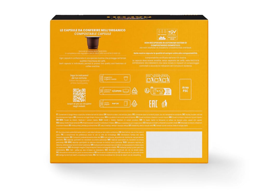 Caffè Vergnano 1882 - Èspressokompostierbare Kaffeekapseln, Kompatible Mit Nespresso, Napoli - Packung Enthält 100 Kapseln
