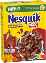 Nestlé Choco Waves, knuspriges wellenförmiges Schokoladenfrühstück (33 % Vollkornanteil), 1 Packung (1 x 330 g)