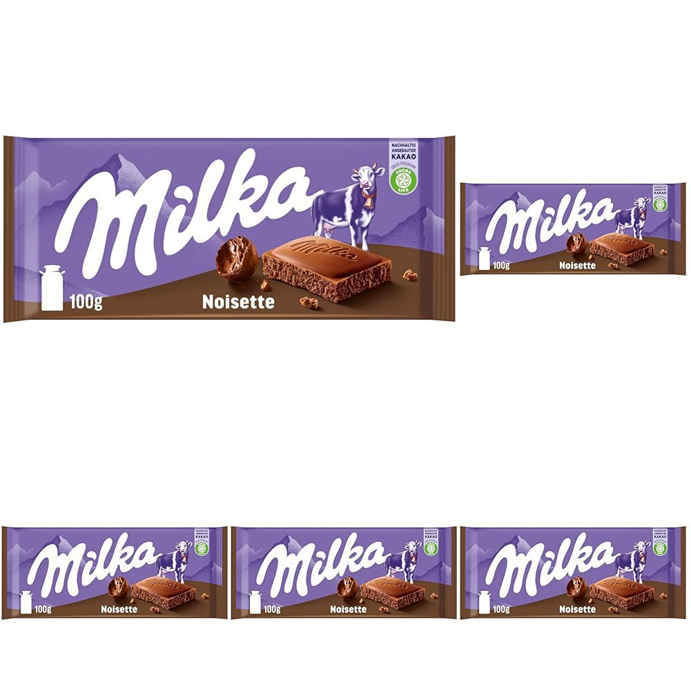 Milka Noisette – Alpenmilchschokolade mit zart-cremiger Haselnussfüllung – 25 x 90g