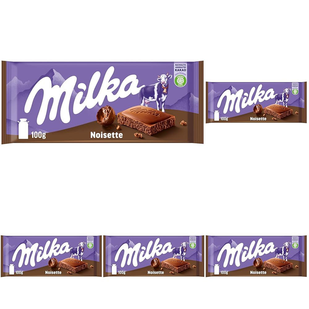 Milka Noisette – Alpenmilchschokolade mit zart-cremiger Haselnussfüllung – 25 x 90g