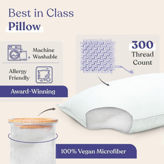 Fluffco Down Alternative Pillow Standard Pillow For Sleeping Queen Pillow Bed Pillow Side Sleeper Pillow Cooling Pillow Hotel Pillow Neck Pillow Travel Pillow (Standard Firm) Perne standard Naty Shop