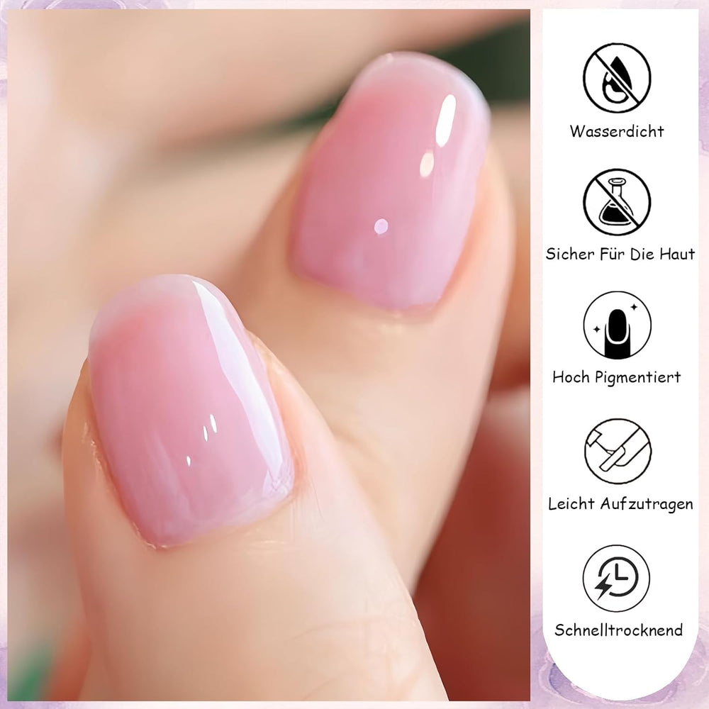 Jelly Pink Nagellack, 13 ml, schnell trocknend, langlebig, natürlich, durchscheinend, normaler Nagellack ohne UV-Lampe, für Frauen, DIY-Nagelkunst (klassisches Rosa)