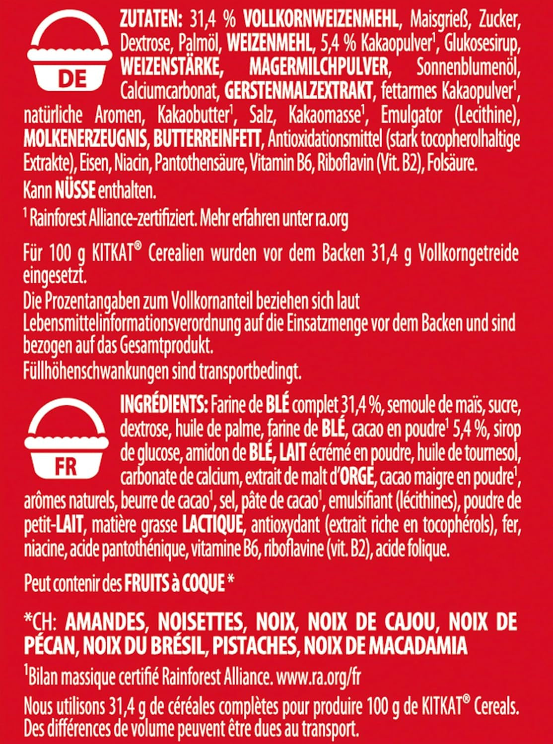 Nestlé Cereal, knuspriges Frühstückscerealien mit typischer Waffel und köstlicher Schokolade, 1 Packung (1 x 330 g)