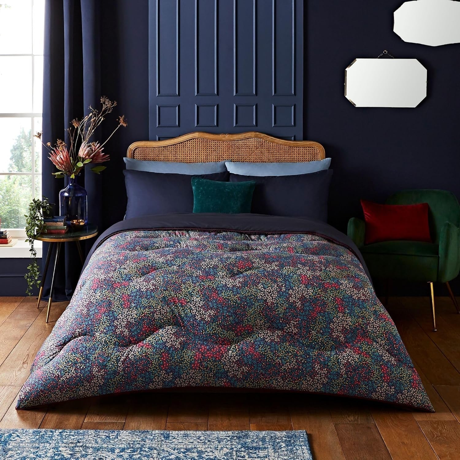 Gemütliche Sherpa-Fleecedecke von Night Lark, klassisches rotes Schottenkaro, 9 Tog, luxuriös, flauschig, dick und wendbar, perfekt für Couch, Bett, Couch, Couch. Hypoallergen, maschinenwaschbar, Größe: Betten und Bettdecken Night Lark The Midnight Flower Doppelbett