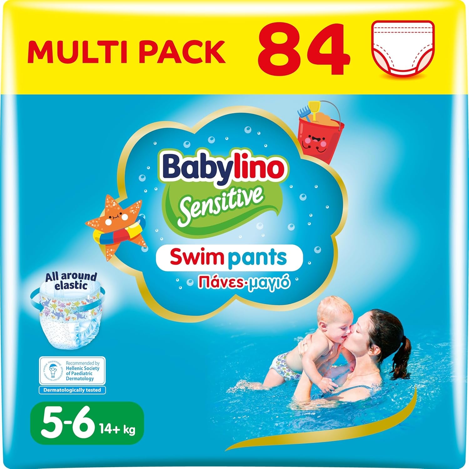 Windeln Sensitive Badehosen, für Meer und Pool, Größe 5-6 (über 14 kg), 84 Stück