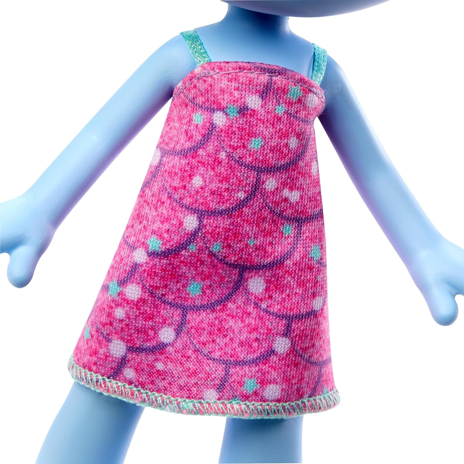 Mattel DREAMWORKS TROLLS Gemeinsam Stark – Haarige Überraschungen Chenille Puppe mit leuchtend blauen Haaren zum Stylen, lila Stirnband, für Kinder ab 3 Jahren, HNF15