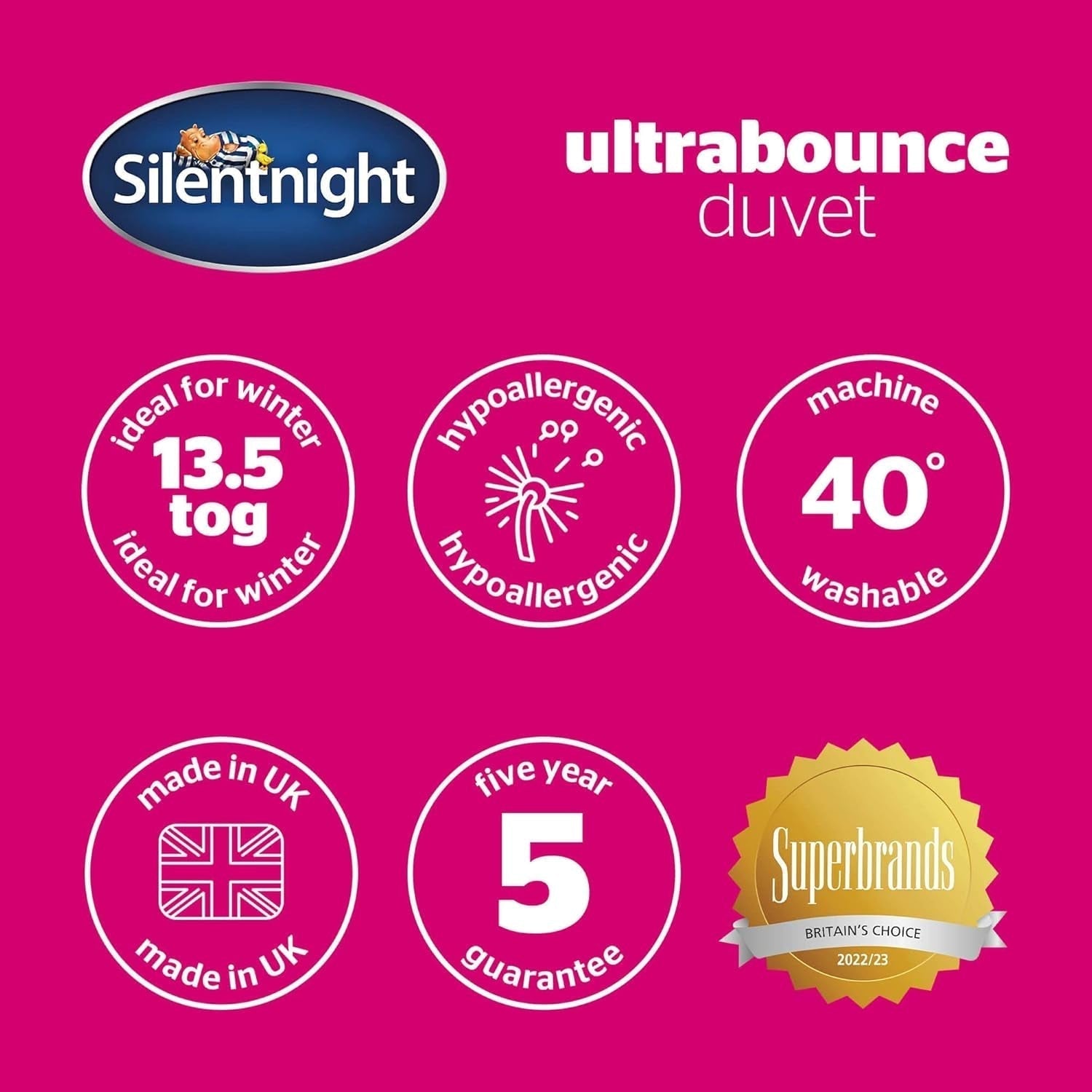Silentnight Steppdecke „Ultrabounce“, Mikrofaser, weiß, Einzelbett Steppdecken und Steppdecken Naty Shop