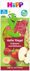 HiPP Schildkröten-Haferriegel mit Erdbeeren und Himbeeren, ab 1 Jahr, 8 x (5x20g)