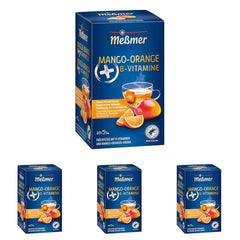 Ceai Meßmer plus | Mango-portocală + vitamine B | 20 pliculețe de ceai | Fără gluten | Fără lactoză | Vegan