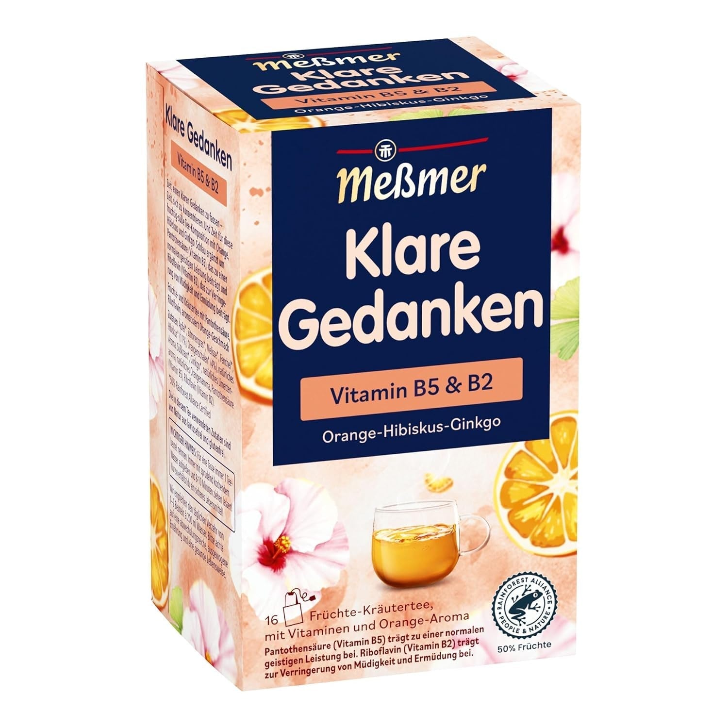 Meßmer Piele frumoasă | Vitamina C și colagen | 16 pliculețe de ceai | Fără gluten | Fără lactoză