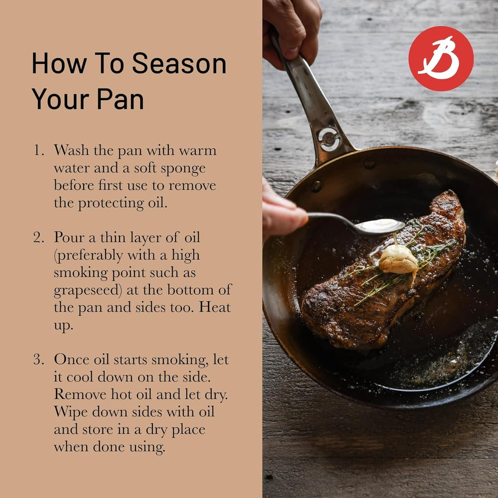 MINERAL B PRO Bratpfanne aus Stahl. Töpfe und Pfannen von Naty Shop