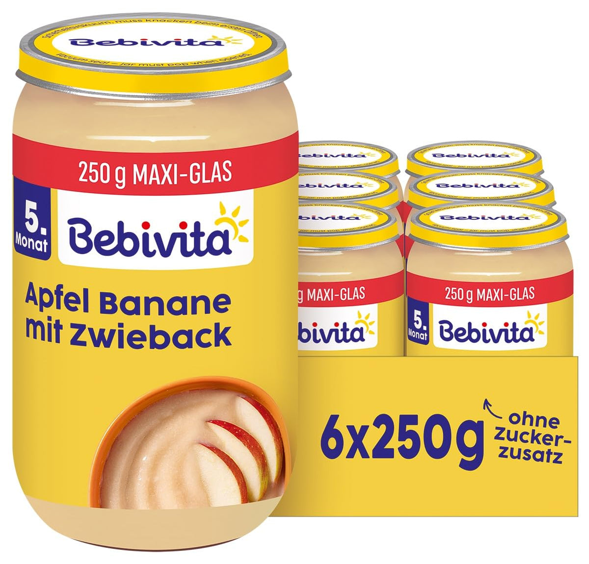 Obst- und Getreidekekse in Apfel-Bananen-Mischung, 250g, 6er Pack (6 x 250g)
