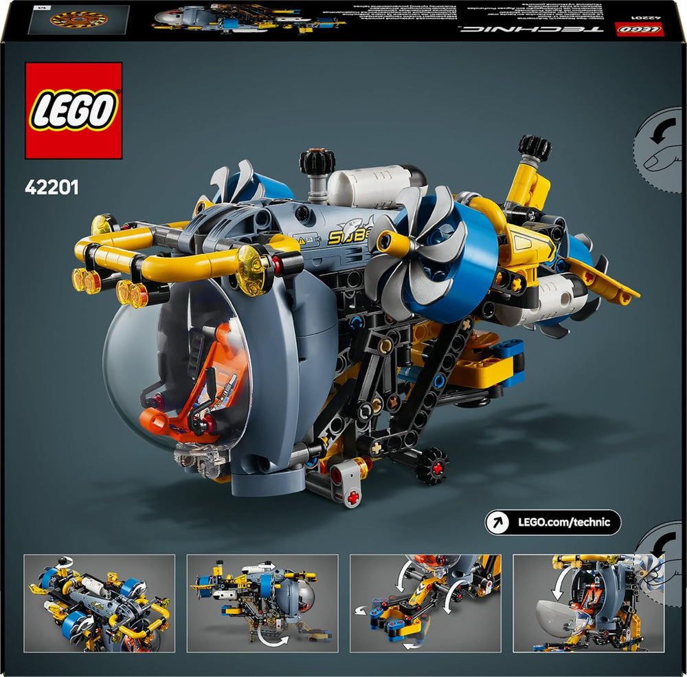 LEGO Technic Deep Sea Forscher U-Boot Spielzeug, Bauspielzeug für Kinder, Jungen und Mädchen ab 9 Jahren, kreative Geschenideen zum Geburtstag, baubares Fahrzeug, mit drehenden Propellern 42201