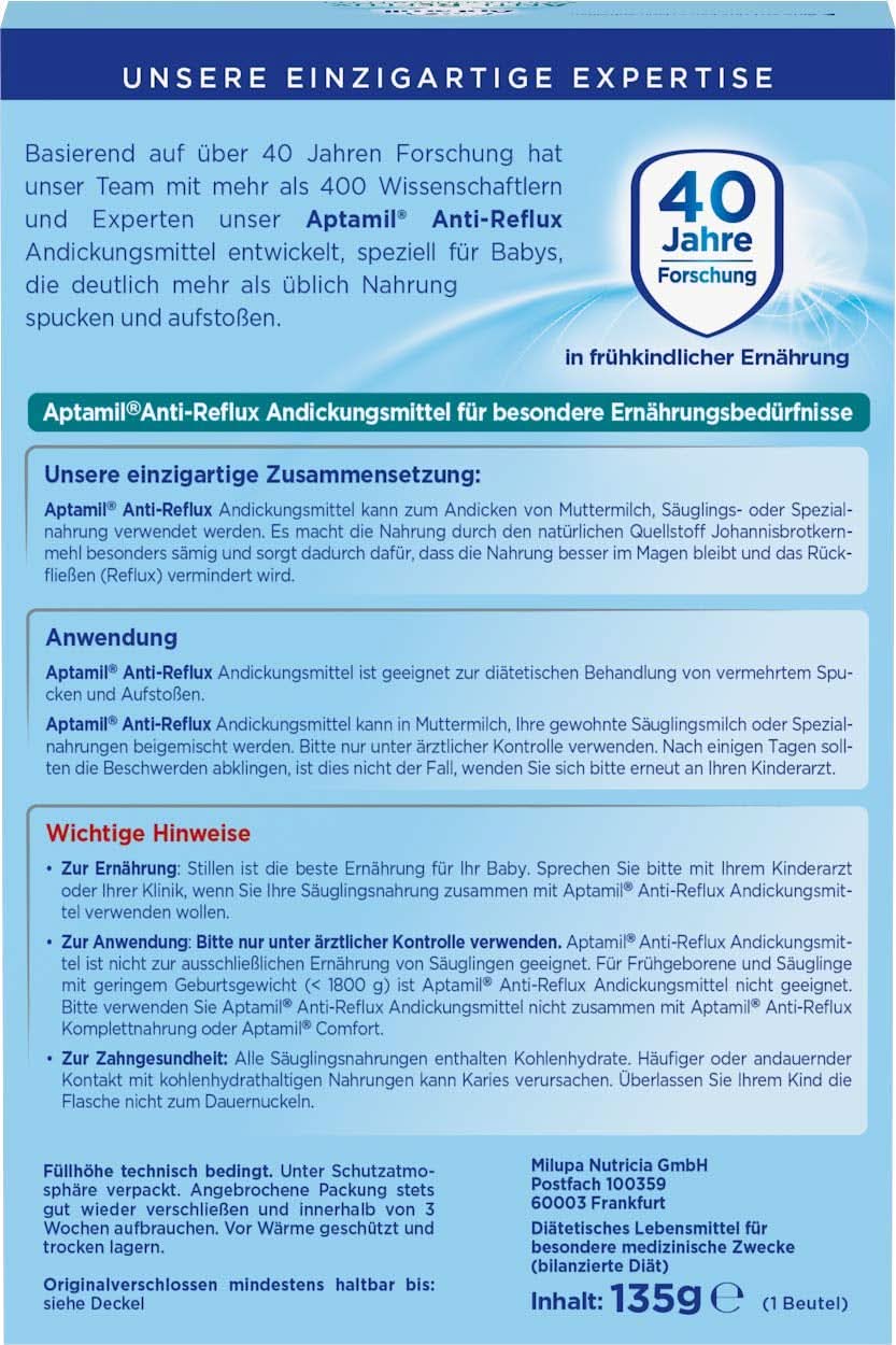 Aptamil AR Verdickungsmittel ab Geburt, 6er Pack (6 x 135 g) Mutter und Kind Naty Shop
