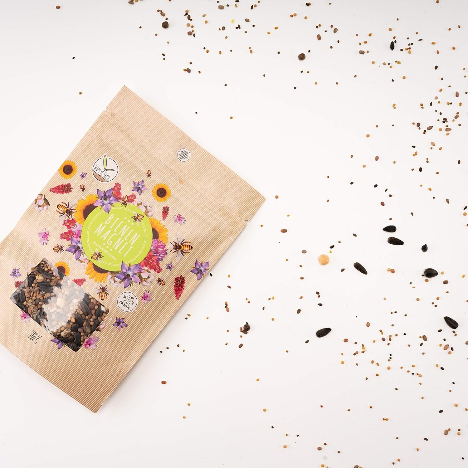 100 g Wildblumensamen für eine farbenfrohe Bienenweide – lebendige und nektarreiche Wildblumensamenmischung für Bienen und Schmetterlinge (inklusive KOSTENLOSEM eBook)