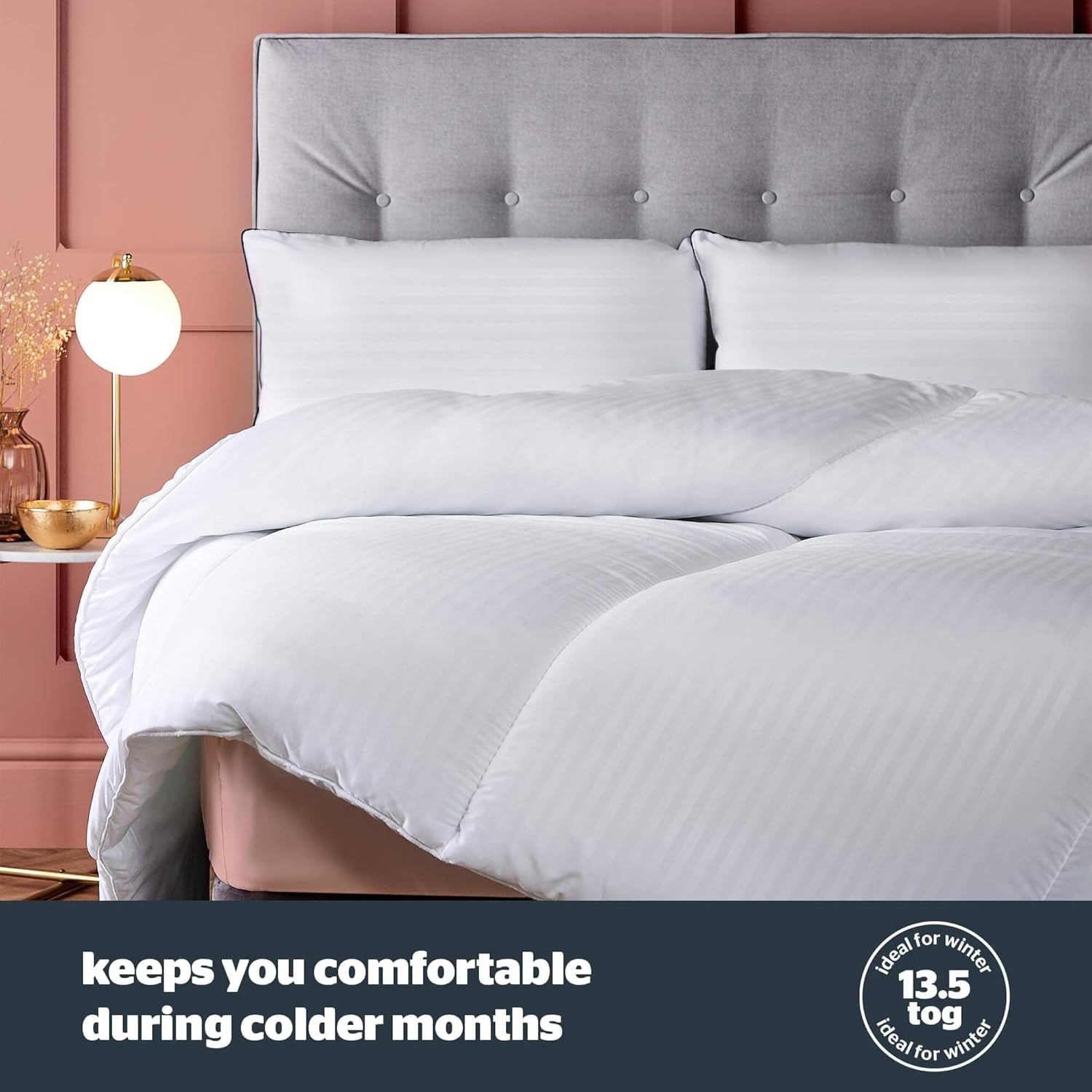 Silentnight Hotel Collection Steppdecke für Doppelbetten, 13,5 TOG, weiß, Mikrofaser, weiß, Einzelbett 135 x 200 cm Steppdecken und Steppdecken Naty Shop