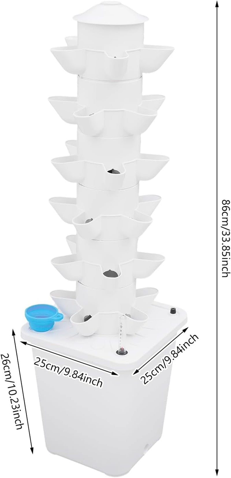 30 Kapseln Hydroponic Tower, Hydroponic Grow System für den Garten, Aeroponic Grow Kit mit 10L Wassertank und Trinkpumpe, Vertikales Aeroponic Grow Kit für Kräuter, Obst, Gemüse
