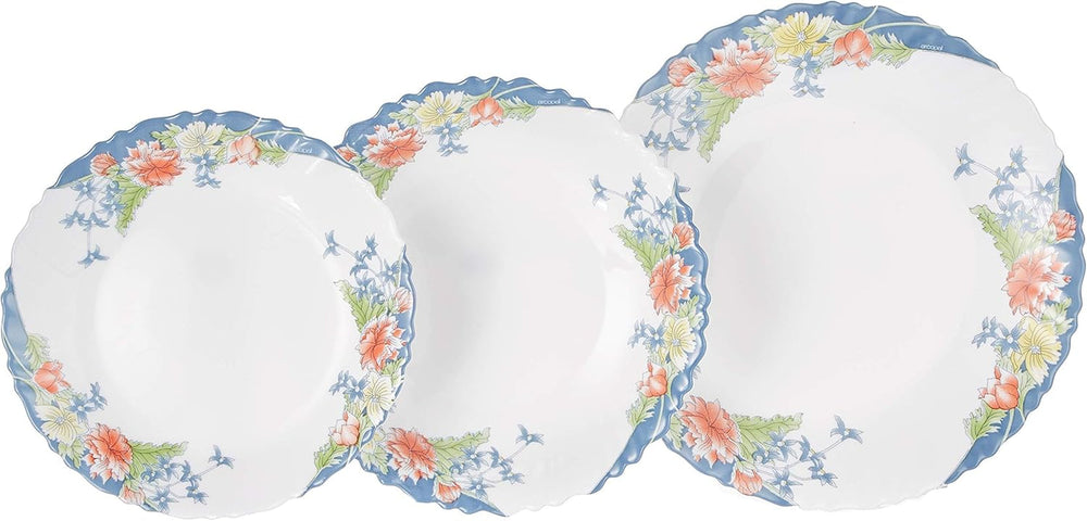 Florine Tafelservice Mit Blumen, Glas, Mehrfarbig, 33 X 33 X 31 Cm Tableware sets Naty Shop