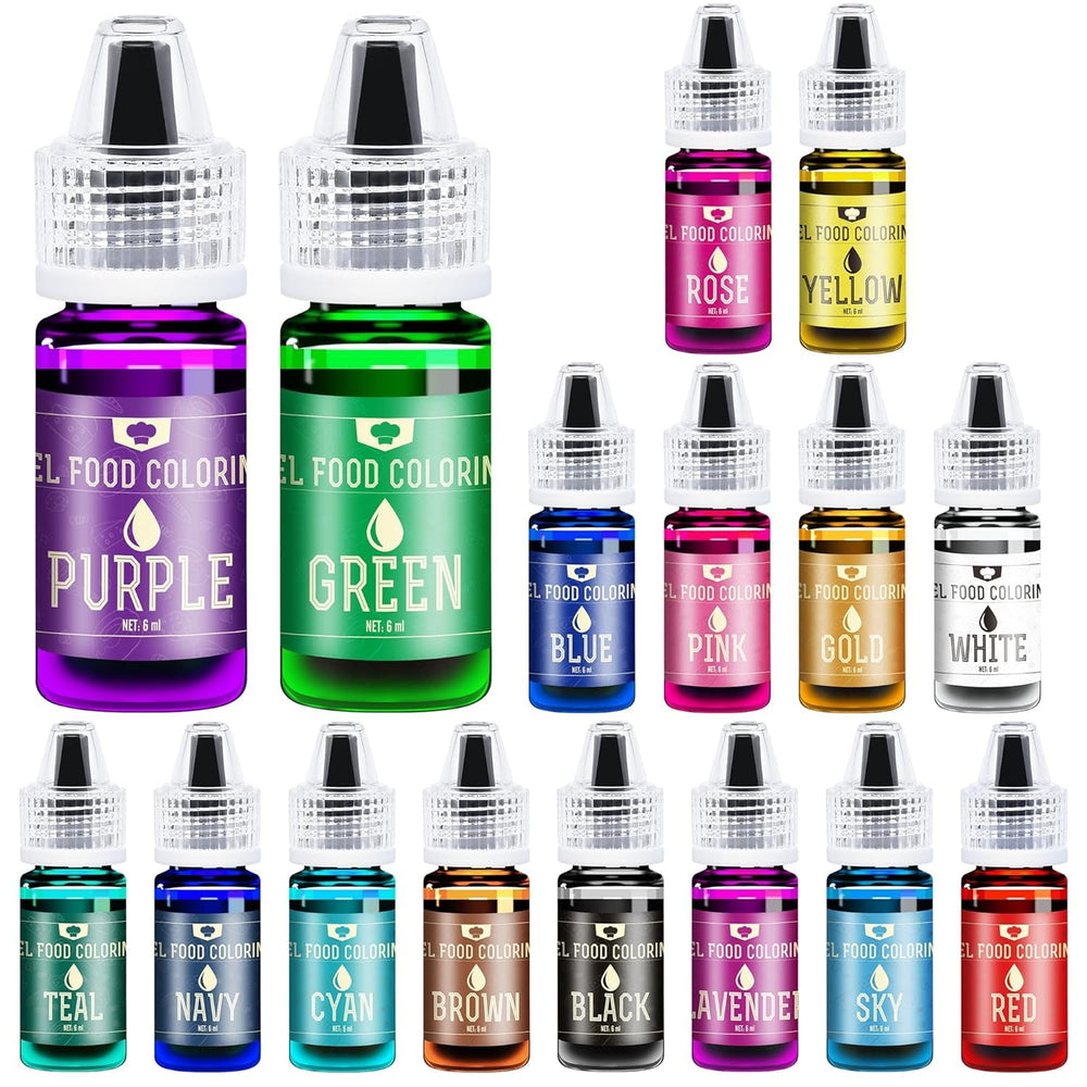 Lebensmittelfarbe Gel - 150G Konzentrierte Gel Lebensmittel Farben Zum Backen, Kuchen Dekorieren, Kekse Und Macaron - Zuckerfrei Food Coloring Für Getränken, Osterei, DIY Seifen Und Basteln (Weiß) Naty Shop 12 Farben