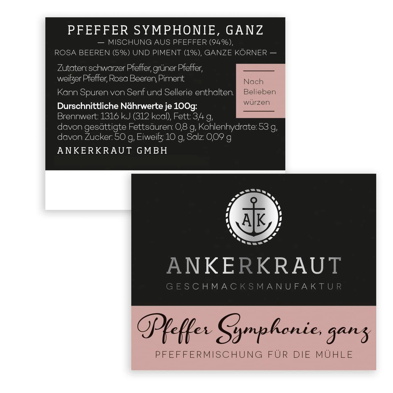Ankerkraut Symphonie, amestec de piper pentru condimentarea cu aromă și gust, 140 grame Condimente Naty Shop