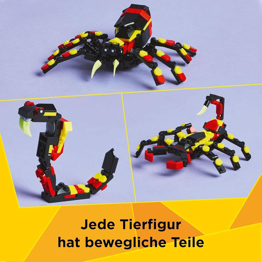 LEGO Creator 3In1 Wilde Tiere: Überraschungsspinne – Spielzeug zum Umbauen in eine Skorpion- oder Schlangenfigur – Bauset mit 3 Modellen – Geschenk für Jungen und Mädchen ab 7 Jahren 31159 Bausets Besuchen Sie den LEGO-Store