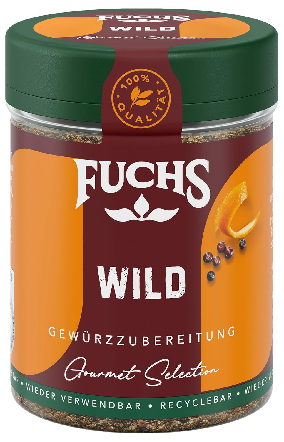 Fuchs Gourmet Selection Klassisch/Heimisch – Bratkartoffel Gewürzsalz, nachfüllbares Kartoffelgewürz, Salz zum Würzen von Brat- & Ofenkartoffeln, Pommes Frites & Co, vegan, 70 g