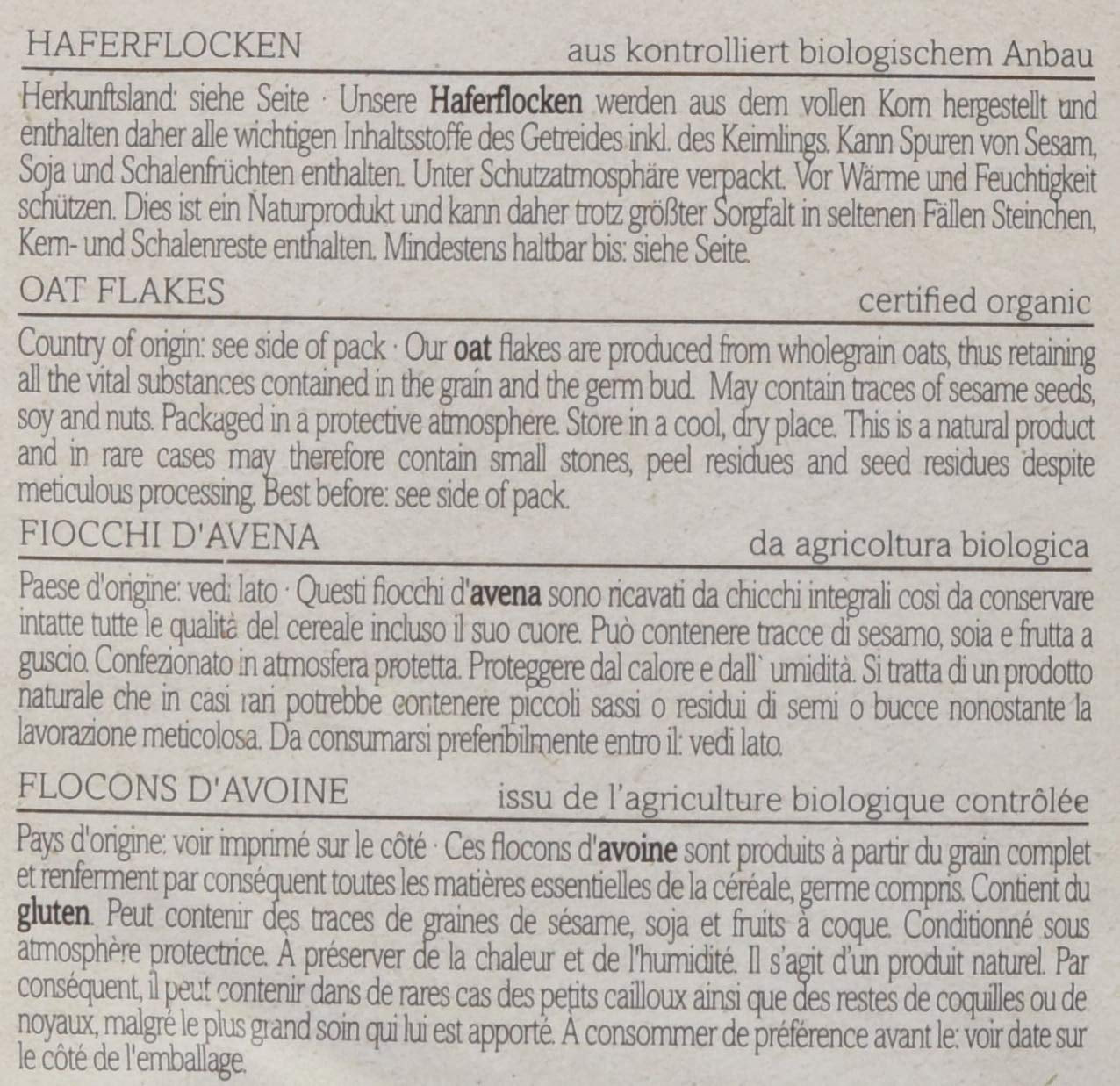 Verival Bio Haferflocken, 6er Pack (6 x 500g)