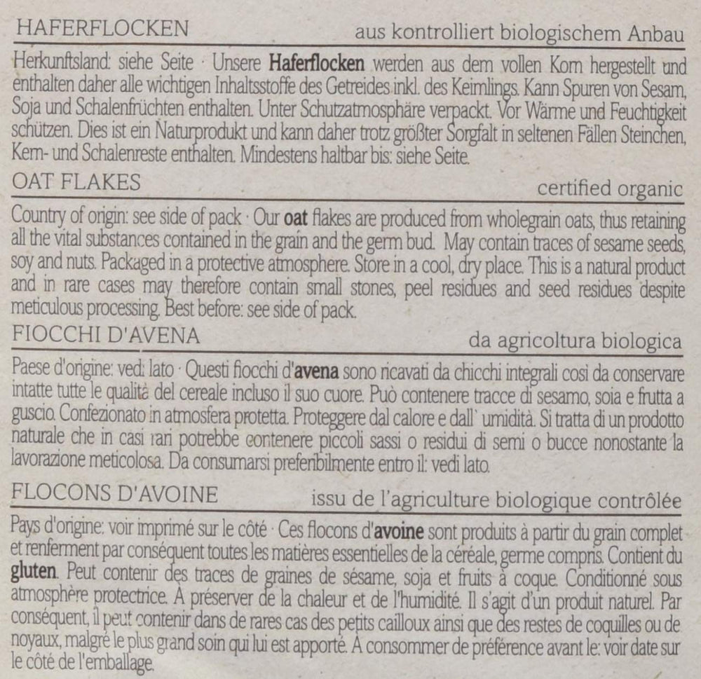 Verival Bio Haferflocken, 6er Pack (6 x 500g)