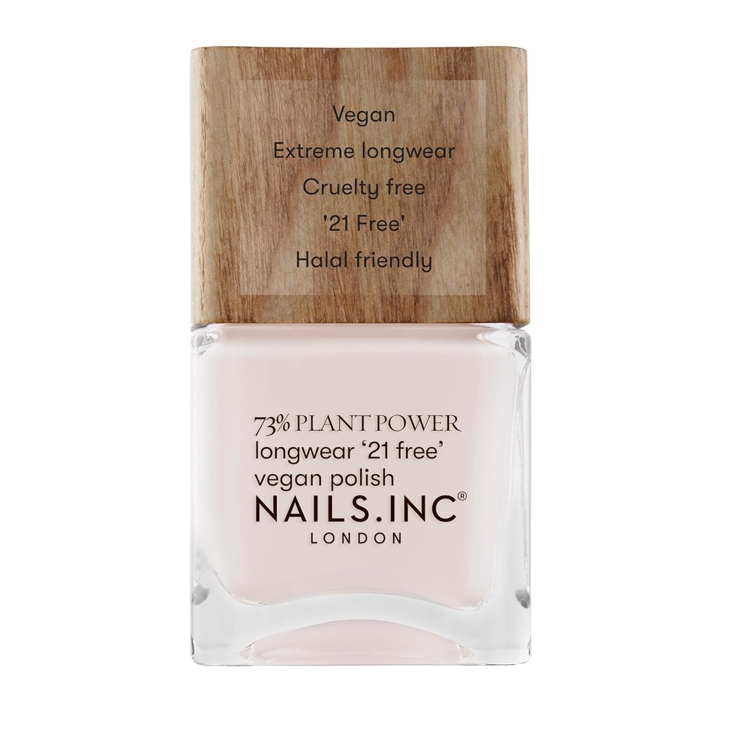Nails Inc – GLOWING SOMMEWHERE Plant Power Veganer Nagellack – 73 % pflanzlich, 100 % vegan und frei von Tierversuchen – perfekte Maniküre, funkelnde Perle – für umweltfreundliche Nagelkunst
