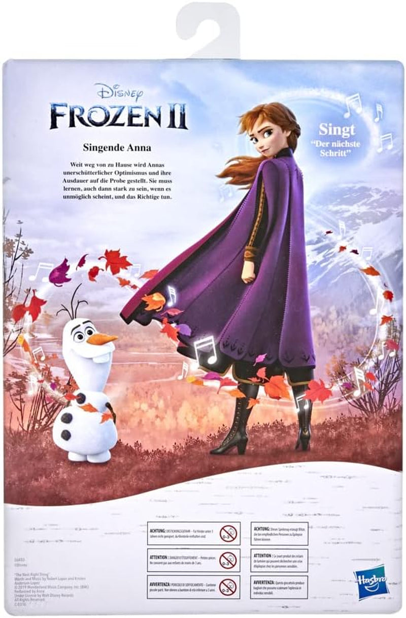 Păpușa cântătoare Frozen Anna cu muzică în rochie mov din Disney Frozen 2, jucărie pentru copii cu vârsta de 3 ani și peste 57237830 multicoloră