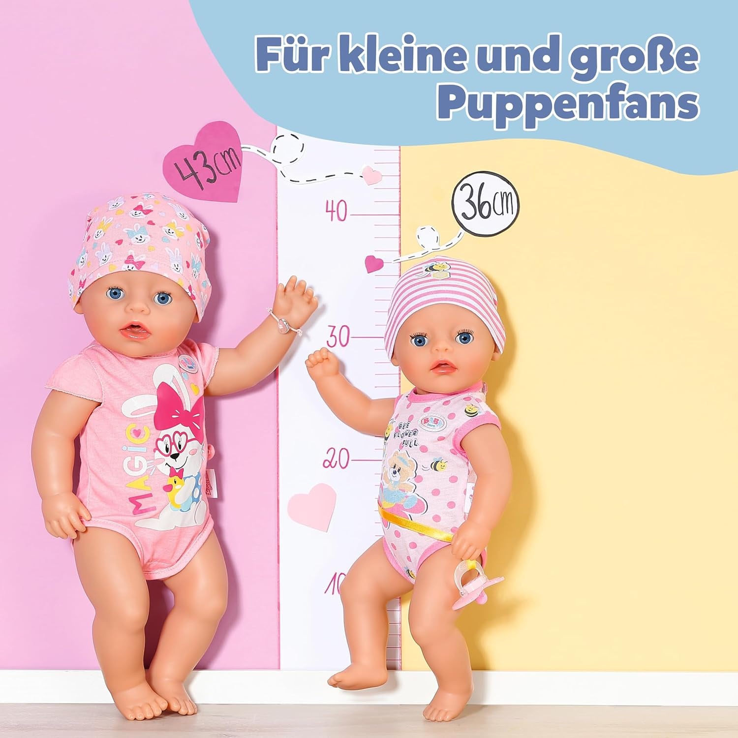 BABY Born Lena (Fetiță) - păpușă bebeluș 36 cm - 7 funcții, inclusiv accesorii și saltea - Funcționează complet fără baterii - Potrivită pentru copii mici de la 1 an