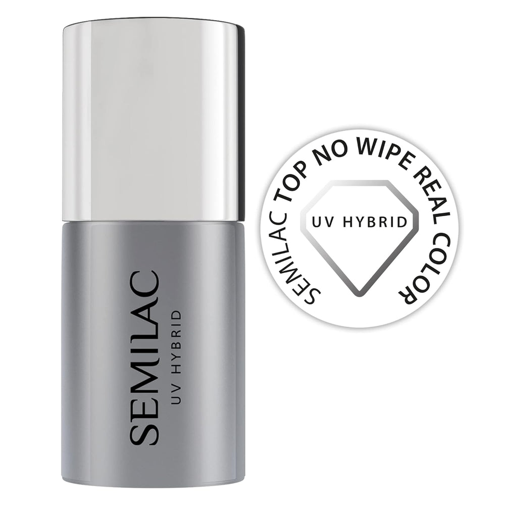 Semilac Top Coat Nagellack 7 ml, innovativ, UV/LED, Hybrid-Nagellack, glänzendes Finish, schützt, transparent