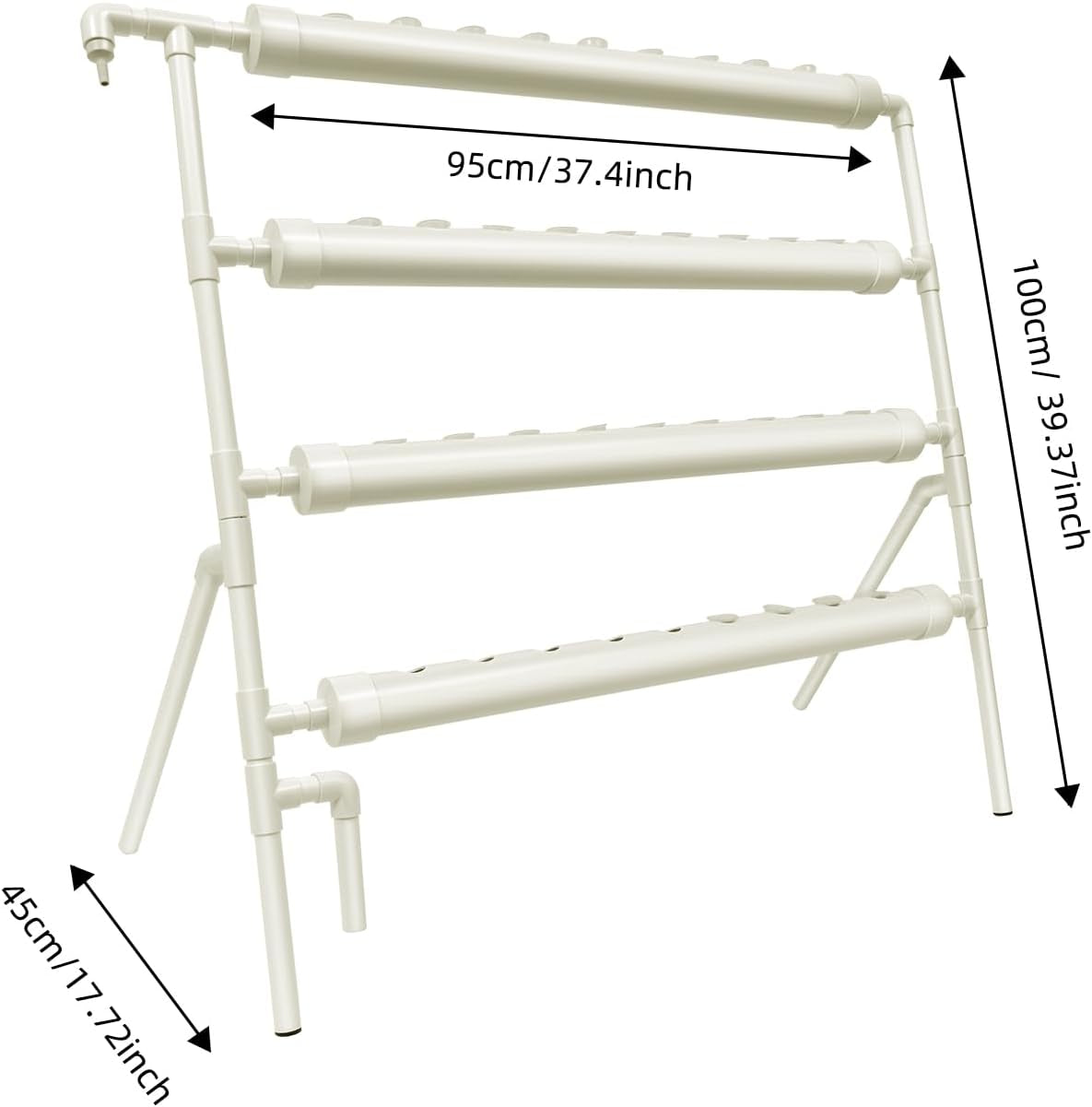 Hydroponisches System, Tower Hydroponic Grow Kit, 4-stufiger Pflanzgefäßständer mit 36 ​​Pflanzlöchern, erdlose Pflanzenanbausysteme für Garten, Büro und andere Innen- und Außenräume