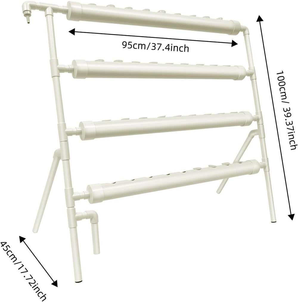Hydroponisches System, Tower Hydroponic Grow Kit, 4-stufiger Pflanzgefäßständer mit 36 ​​Pflanzlöchern, erdlose Pflanzenanbausysteme für Garten, Büro und andere Innen- und Außenräume