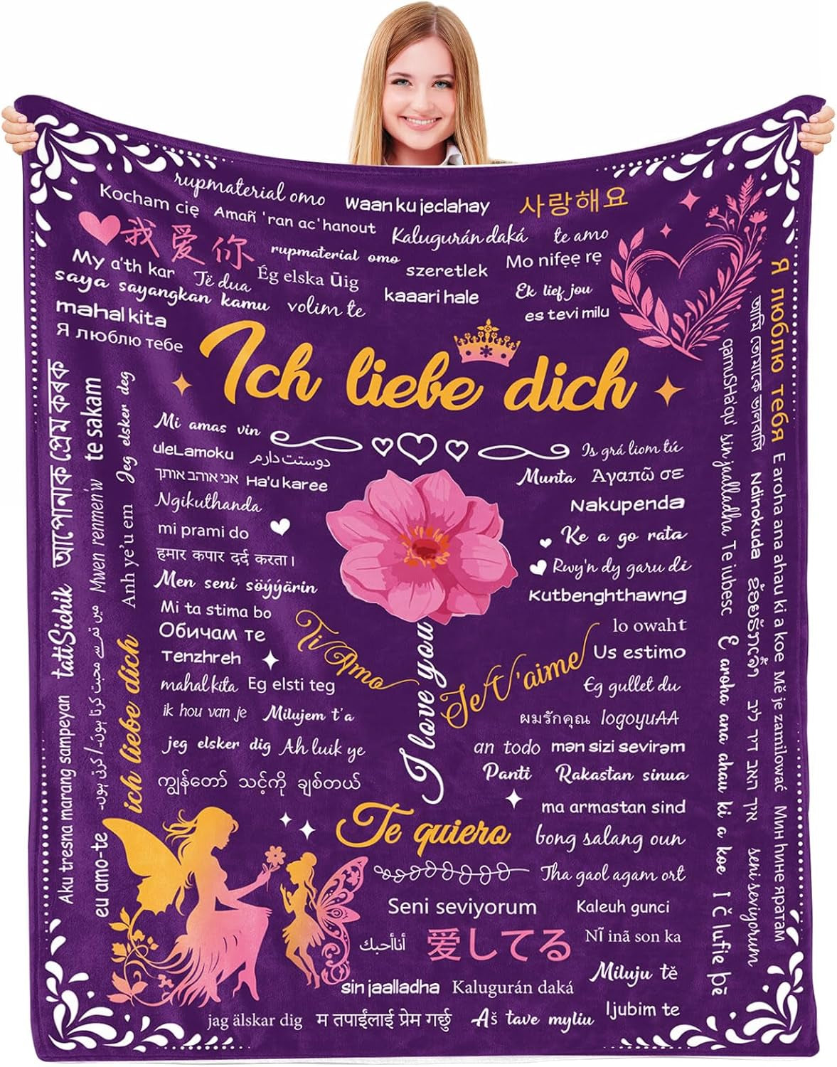 Geschenke für Mama, Jubiläumsgeschenk für Paare, besondere Frauen, Ehefrauen, Schwestern und Mütter, Sicherheit, ideal für Muttertag, Valentinstag und Weihnachten, 127 x 152 cm, Standardtitel für Betten und Decken von Yasrlvun