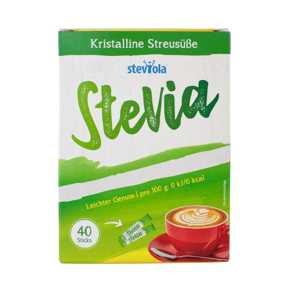 Steviola | Stevia-Süßstoff | Süßstoff ohne Kalorien, 300 Gramm Süßstoffe Naty Shop Stevia Sticks, 40 x 2 Gramm