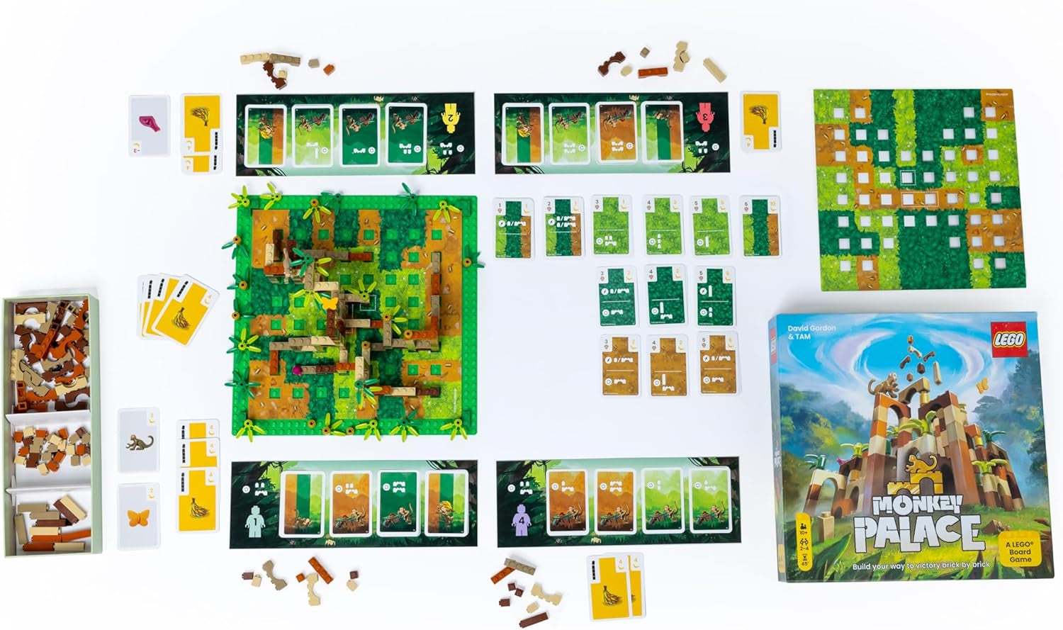 Asmodees - Monkey Palace: EIN Lego Brettspiel – Stein auf Stein zum prächtigsten Palast! Lustiges Familien-Baustein-Spiel für Kinder und Erwachsene - Alter 10+, 2-4 Spieler, 45 Minuten pro Partie