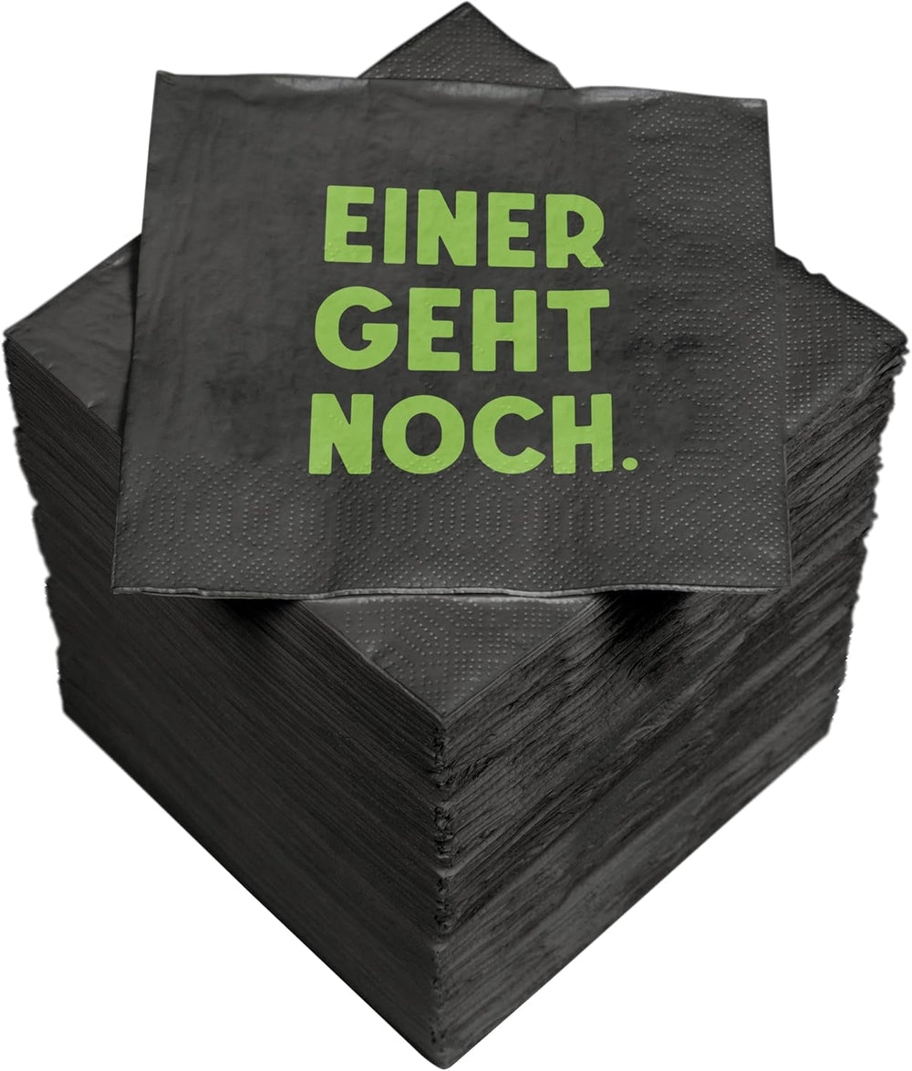 Șervețele de cocktail HEKU 'Schön Dass Du Da Bist', 3 straturi, 25X25Cm, 150 bucăți I Design elegant I Ideal pentru sărbători I Practic ambalate